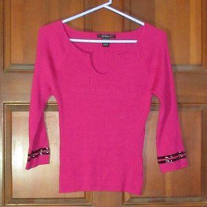 Silk/Nylon Long Sleeve Stretchy Sweater Large